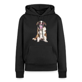 Bernhardiner - Frauen Premium Bio Hoodie - Schwarz - Vorne - Julia (174cm)
