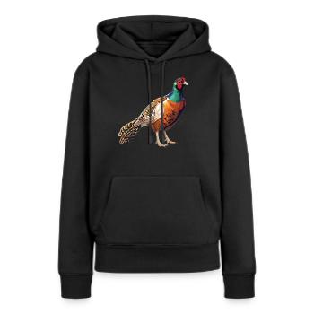 Faisans Faisan - Sweat à capuche Premium bio Femme - noir - Devant - Julia (174cm)