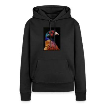 Faisans Faisan - Sweat à capuche Premium bio Femme - noir - Devant - Julia (174cm)