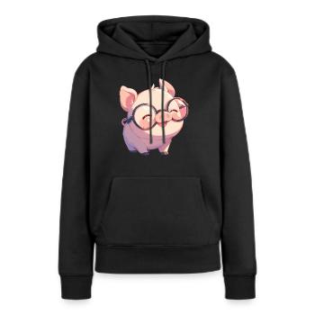 Schweine Schwein - Frauen Premium Bio Hoodie - Schwarz - Vorne - Julia (174cm)