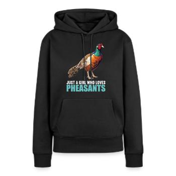 Faisans Faisan - Sweat à capuche Premium bio Femme - noir - Devant - Julia (174cm)