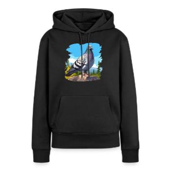 Tauben Taube - Frauen Premium Bio Hoodie - Schwarz - Vorne - Julia (174cm)