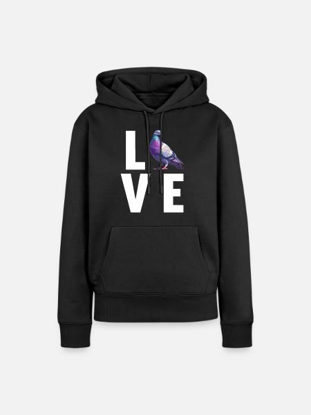 Tauben Taube - Frauen Premium Bio Hoodie - Schwarz