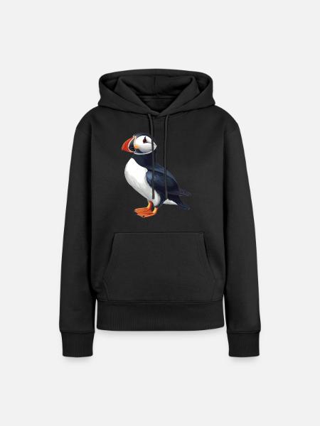 Papageientaucher - Frauen Premium Bio Hoodie - Schwarz