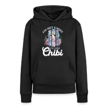 Anime Chibi Kawaii - Sweat à capuche Premium bio Femme - noir - Devant - Julia (174cm)