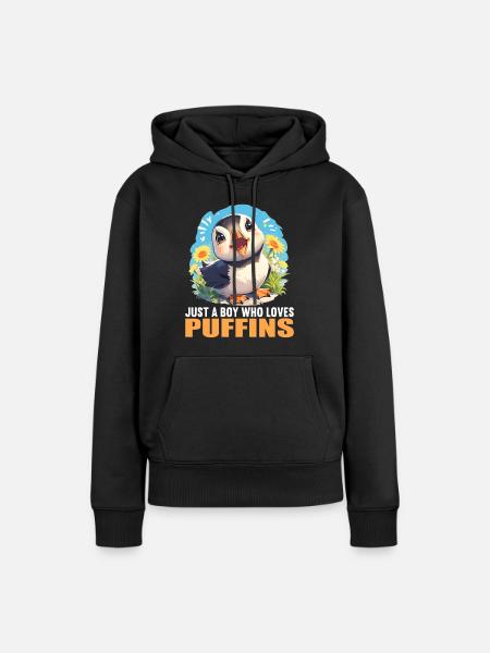Papageientaucher - Frauen Premium Bio Hoodie - Schwarz