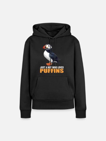 Papageientaucher - Frauen Premium Bio Hoodie - Schwarz
