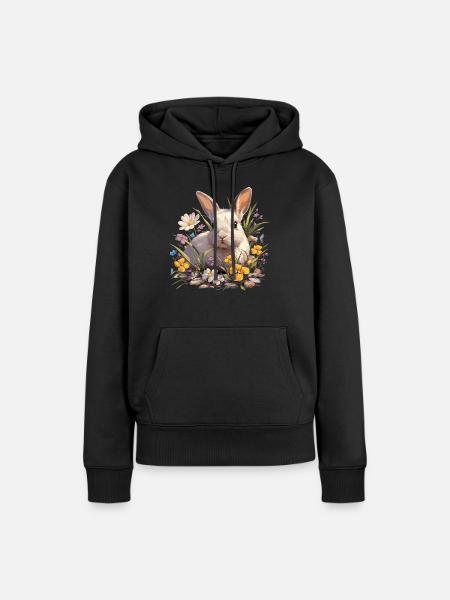 Hasen Hase - Frauen Premium Bio Hoodie - Schwarz