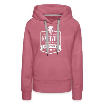 Nashville Music City Gitarre Tennessee - Frauen Premium Bio Hoodie - Malve - Vorne - Isabella (175cm)