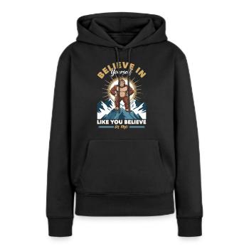 Bigfoot Sasquatch - Sweat à capuche Premium bio Femme - noir - Devant - Julia (174cm)