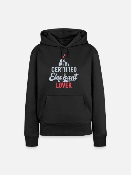 Elephant Lovers Gifts - Frauen Premium Bio Hoodie - Schwarz