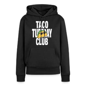 Taco Tuesday Club mit cooler Sonnenbrille - Frauen Premium Bio Hoodie - Schwarz - Vorne - Julia (174cm)