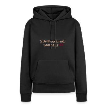 tristesse estivale - Sweat à capuche Premium bio Femme - noir - Devant - Julia (174cm)