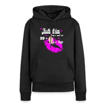 Zum 40. Geburtstag Damen 39 + - Frauen Premium Bio Hoodie - Schwarz - Vorne - Julia (174cm)
