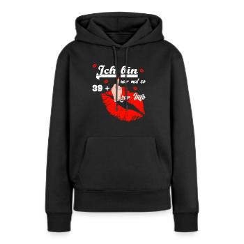 Zum 40. Geburtstag Damen 39 + - Frauen Premium Bio Hoodie - Schwarz - Vorne - Julia (174cm)