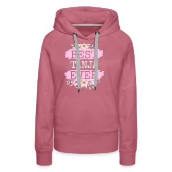Tanja Nom du cadeau Anniversaire - Sweat à capuche Premium bio Femme - mauve - Devant - Isabella (175cm)