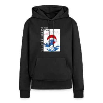 Anime , Japan Design und Schrift - Frauen Premium Bio Hoodie - Schwarz - Vorne - Julia (174cm)