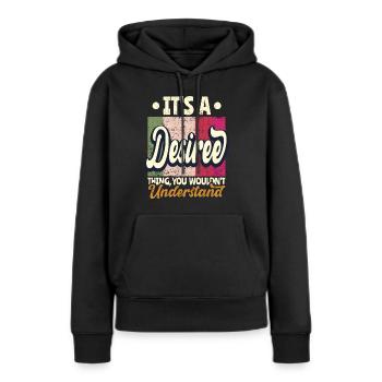 Desiree Nom Cadeau Personnalisé Dire Drôle - Sweat à capuche Premium bio Femme - noir - Devant - Julia (174cm)