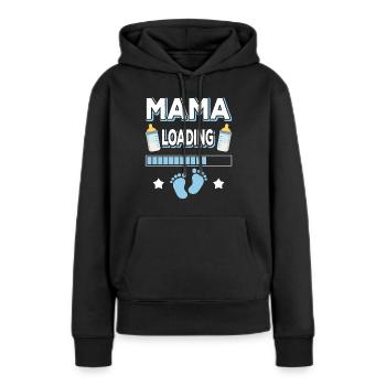 Maman Chargement Maman Mères Maman Maman Fête des mères - Sweat à capuche Premium bio Femme - noir - Devant - Julia (174cm)