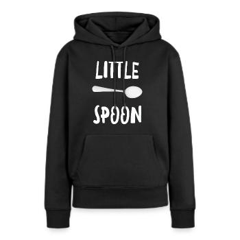 Kleiner Löffel - Lustiges passendes Familienpaar - Frauen Premium Bio Hoodie - Schwarz - Vorne - Julia (174cm)