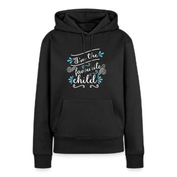 Ich bin das Lieblingskind Lustiger Witz Familie Matching - Frauen Premium Bio Hoodie - Schwarz - Vorne - Julia (174cm)