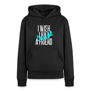 J’aurais aimé, j’avais un ami, comme moi - Label 126 - Sweat à capuche Premium bio Femme - noir - Devant - Julia (174cm)