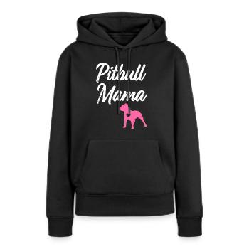 Pitbull Mama Funny womens Pit Bull Mom Pit Bull - Women’s Premium Organic Hoodie - black - Front - Julia (174cm)
