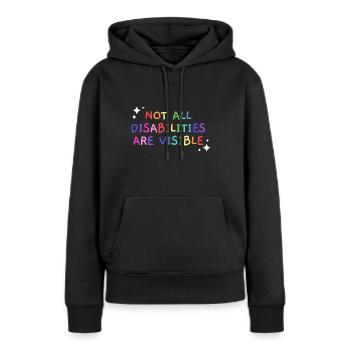 Tous les handicaps ne sont pas des handicapés visibles - Sweat à capuche Premium bio Femme - noir - Devant - Julia (174cm)