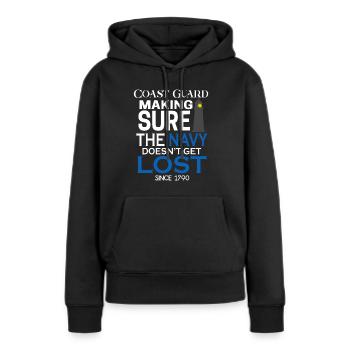 La Garde côtière s’assure que la Marine ne se perd pas - Sweat à capuche Premium bio Femme - noir - Devant - Julia (174cm)