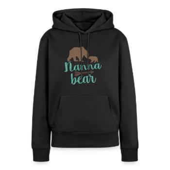 Nanna Bär Passend Familie Trendy Arrow - Frauen Premium Bio Hoodie - Schwarz - Vorne - Julia (174cm)