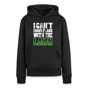 ICH KANN KEINE PLÄNE HABEN, WENN DER RASEN VERWITTERT IST - Frauen Premium Bio Hoodie - Schwarz - Vorne - Julia (174cm)