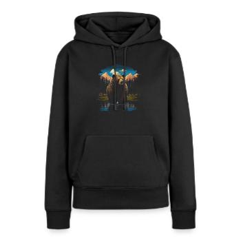 Bär Wald Grizzlybär Berge USA - Frauen Premium Bio Hoodie - Schwarz - Vorne - Julia (174cm)