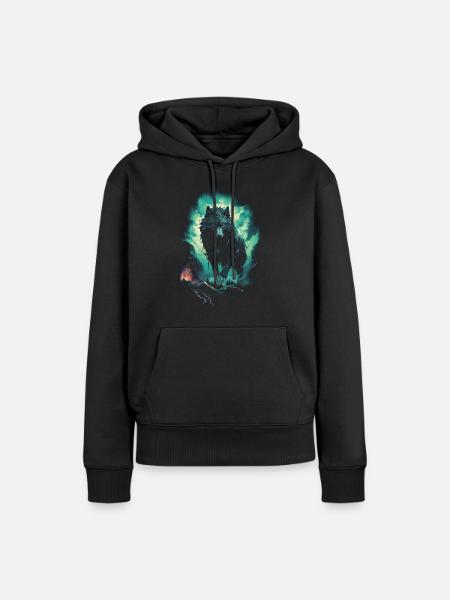 Werwolf Wolf Mythologie Rollenspiele Tier - Frauen Premium Bio Hoodie - Schwarz