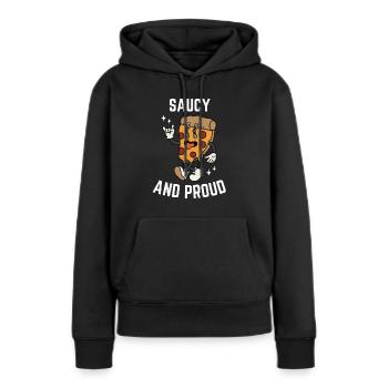Saucy And Proud - Frauen Premium Bio Hoodie - Schwarz - Vorne - Julia (174cm)