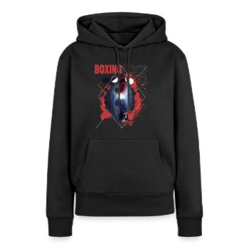 Boxen Boxing Boxer Boxhandschuhe Boxkampf Boxring - Frauen Premium Bio Hoodie - Schwarz - Vorne - Julia (174cm)