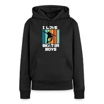 Ich liebe Skater Boys - Frauen Premium Bio Hoodie - Schwarz - Vorne - Julia (174cm)