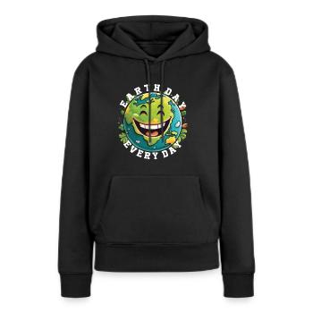 Jour de la Terre tous les jours - Sweat à capuche Premium bio Femme - noir - Devant - Julia (174cm)
