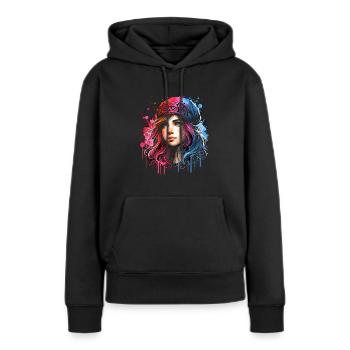 fille qui aime sculpter - Sweat à capuche Premium bio Femme - noir - Devant - Julia (174cm)