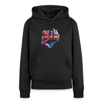 Bochum - Frauen Premium Bio Hoodie - Schwarz - Vorne - Julia (174cm)