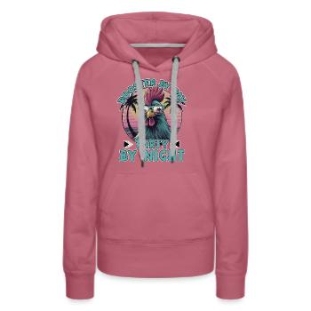 Hahn bei Tag Party bei Nacht Sonnenbrille Huhn - Frauen Premium Bio Hoodie - Malve - Vorne - Isabella (175cm)