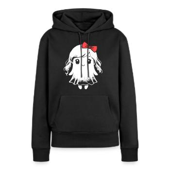 Halloween Geist Frauen Mädchen - Frauen Premium Bio Hoodie - Schwarz - Vorne - Julia (174cm)