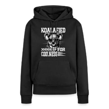 Koalafied pour la fraîcheur Ours Koala drôle - Sweat à capuche Premium bio Femme - noir - Devant - Julia (174cm)