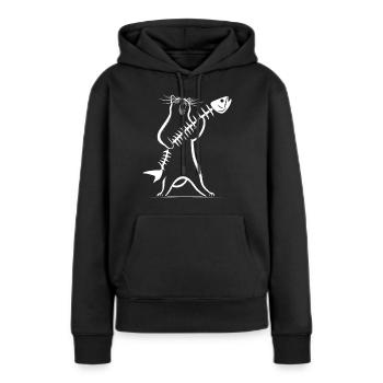 Rock Musik Katze Lustig Humor Geschenkidee - Frauen Premium Bio Hoodie - Schwarz - Vorne - Julia (174cm)