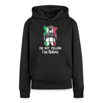 Italienerin Italien Lustiger Spruch Geschenkidee - Frauen Premium Bio Hoodie - Schwarz - Vorne - Julia (174cm)