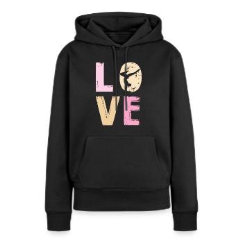 Danse Amour Silhouette Motif Sportif - Sweat à capuche Premium bio Femme - noir - Devant - Julia (174cm)