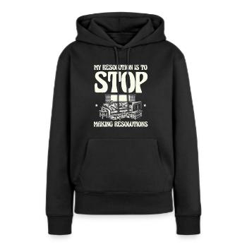 Ma résolution : plus de résolutions du Nouvel An - Sweat à capuche Premium bio Femme - noir - Devant - Julia (174cm)