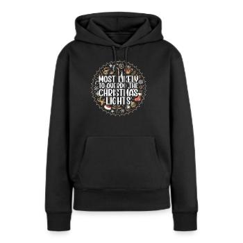 Noël Noël drôle dire humour drôle - Sweat à capuche Premium bio Femme - noir - Devant - Julia (174cm)