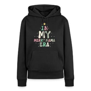 Dans ma joyeuse époque maman Noël Mères Parents - Sweat à capuche Premium bio Femme - noir - Devant - Julia (174cm)