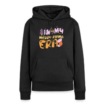 Dans ma joyeuse époque maman Noël Mères Parents - Sweat à capuche Premium bio Femme - noir - Devant - Julia (174cm)