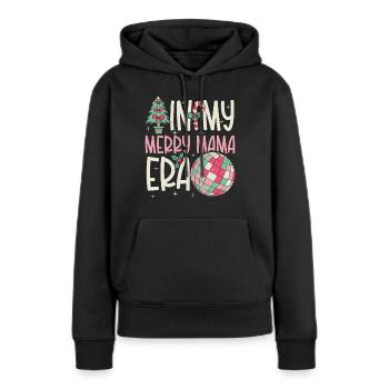 Dans ma joyeuse époque maman Noël Mères Parents - Sweat à capuche Premium bio Femme - noir - Devant - Julia (174cm)
